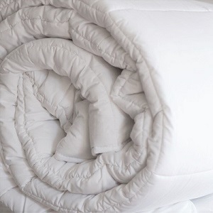 Rolled up Southdown wool duvet