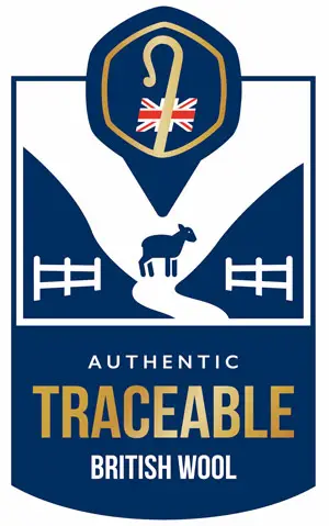 Southdown Duvets' wool buying scheme - Authentic Traceable British Wool Official logo with shepherds crook symbol