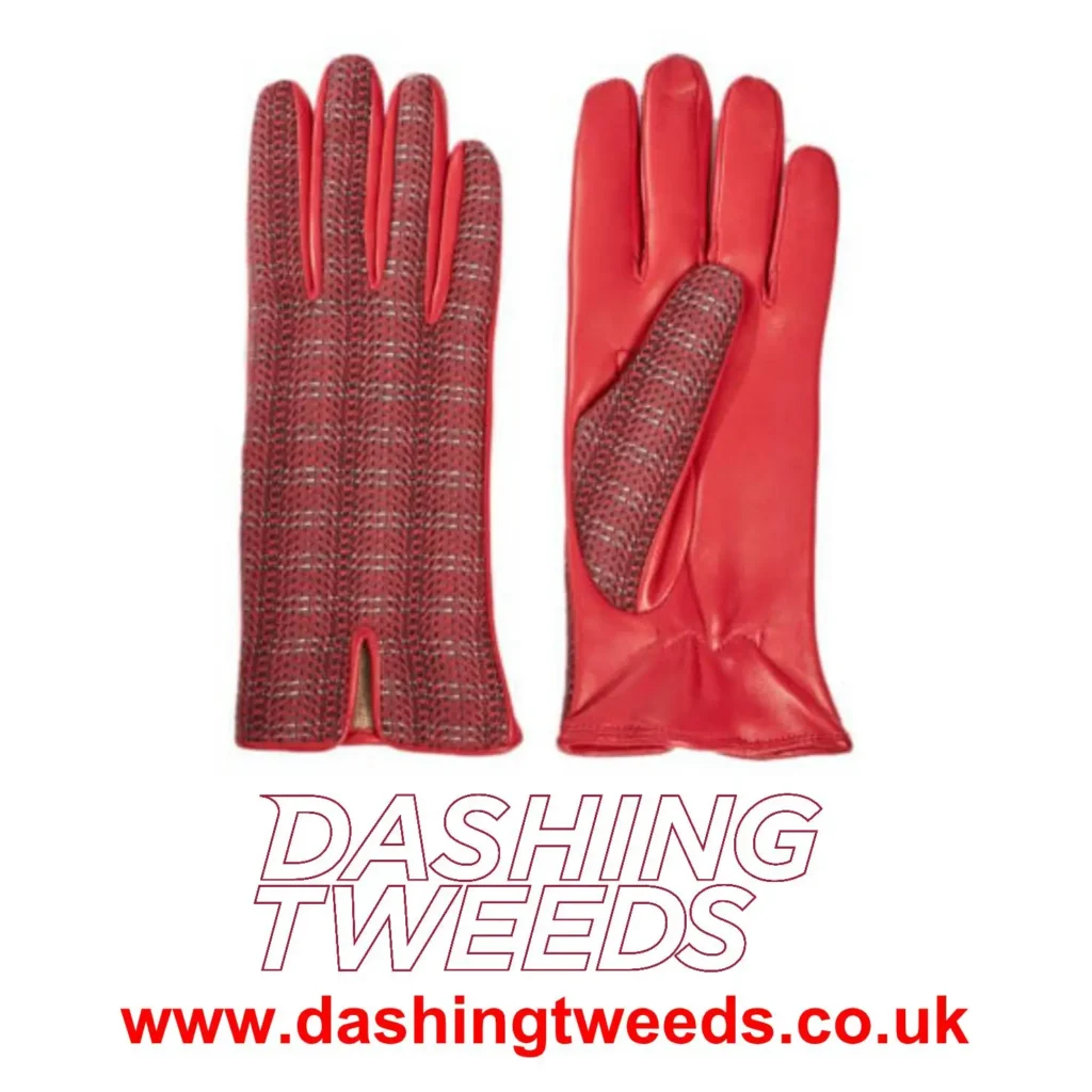 Around The Body - Red tweed backed gloves